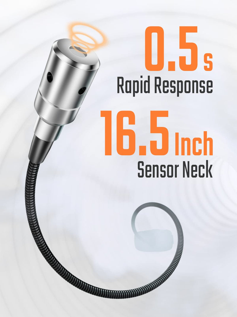 [Australia - AusPower] - TopTes PT520A Natural Gas Detector, Gas Leak Detector with 17-Inch Gooseneck, Locating The Source of Methane, Propane and Combustible Gas Leaks for Home and RV (Includes Battery x3)-Orange Orange 
