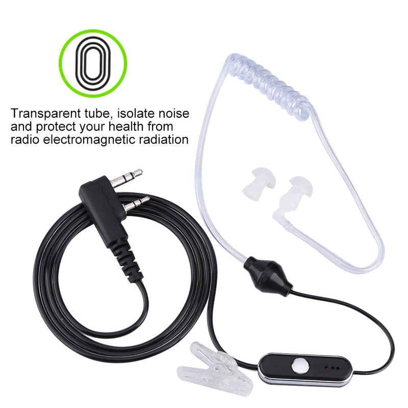 [Australia - AusPower] - Talkie Headset, Talkie Earpiece for 2pin Walkie Earphone with Built-in Microphone PTT Headset Walkie Talkie Earpiece for K Head Walkie Talkie Radio Two Way Radio Talkie Headset Noise Canceling 