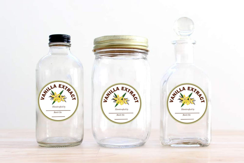 [Australia - AusPower] - SMARSTICKER 2 inch Vanilla Extract Labels Round Circle Gloss White Labels Homemade Vanilla Stickers for Handcrafted Vanilla Bottles,Kitchen Pantry,Jar,Organization 250pcs 