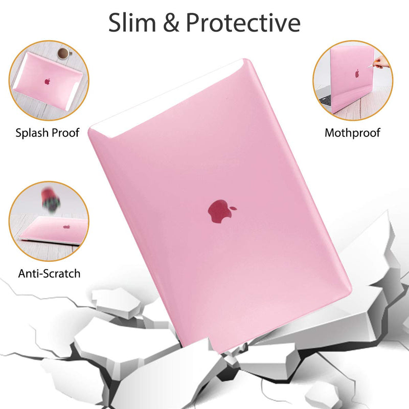[Australia - AusPower] - Mektron Case for MacBook Pro 13 inch 2020 M1 A2338 A2289 A2251 with Touch Bar & Touch ID, Plastic Crystal Hard Shell Cover & Keyboard Skin & Screen Protector, Pink 