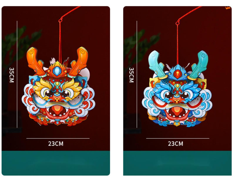 [Australia - AusPower] - 2pcs 3D Dragon DIY Paper Hand-held Lanterns 2024 Chinese New Year Traditional Home Decoration Garden Decor Gift for Kids,Friends 
