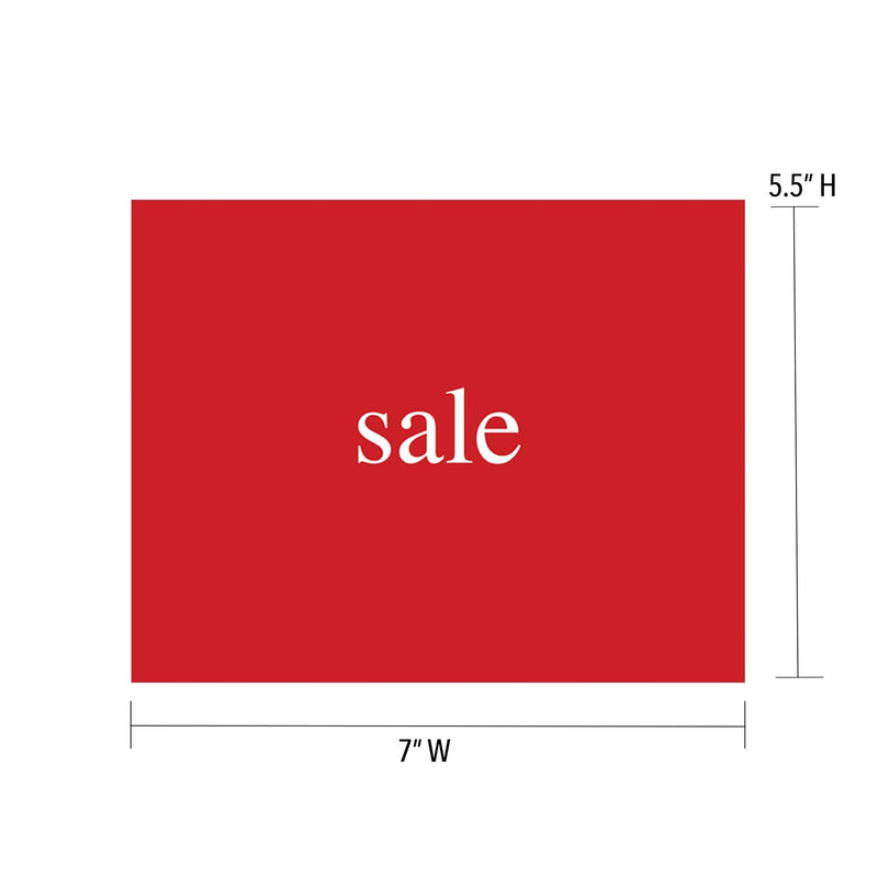 [Australia - AusPower] - NAHANCO CD57S5-5 Retail Sign Card for Displays, “Sale”, 5 ½”H x 7”W, Red with White Solid, Lower Case Print on Card Stock–5/CTN. 