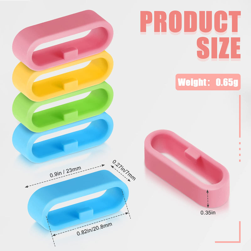 [Australia - AusPower] - 12 Pieces Replacement Fastener Ring 20 mm Silicone Replacement Fastener Secure Loops Silicone Connector Security Rings Holder Keeper Loops Replacement for Smartwatch Strap Accessories, 6 Colors 