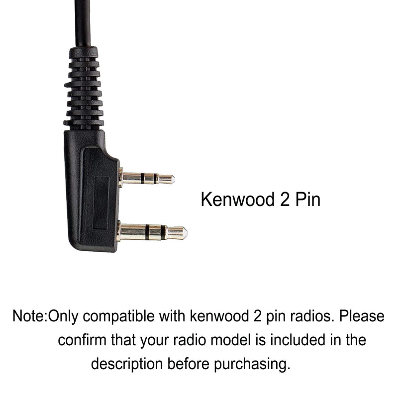 [Australia - AusPower] - Retevis Walkie Talkie Earpiece Boom Mic 2 Pin Overhead Headphone with VOX PTT Headset Microphone for Baofeng UV-5R BF-888S Retevis H-777 RT22 RT21 Two Way Radio (1 Pack) 
