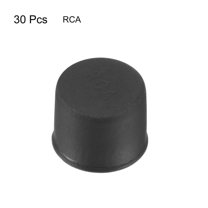 [Australia - AusPower] - uxcell 30pcs Silicone RCA Port Anti-Dust Stopper Cap Cover Black 
