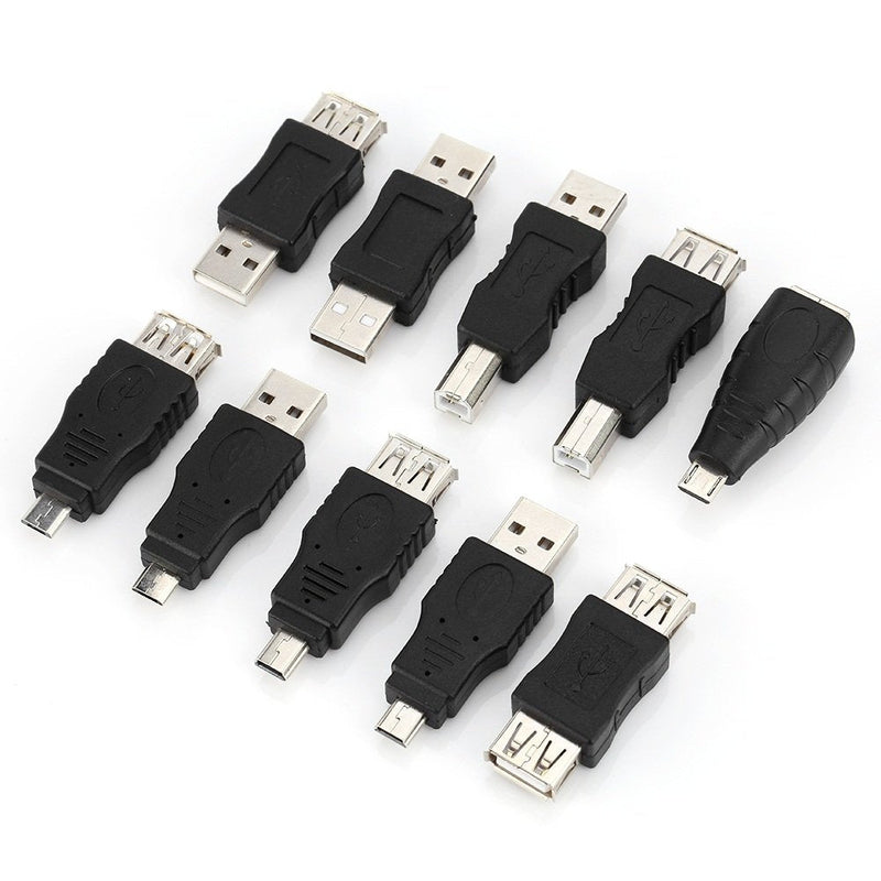 [Australia - AusPower] - 40 Pcs USB Adapter Kit, Mini Changers Adapter Converter Connectors USB Male to Female Micro USB 