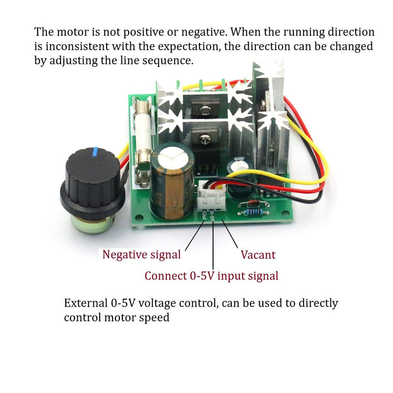 [Australia - AusPower] - DaFuRui 2Pack Upgraded 6V-90V 15A DC Motor Pump Speed Controller，16KHZ PWM Speed Controller Regulator Module Board with Speed Control Knob (6V-90V 15A DC Motor) 