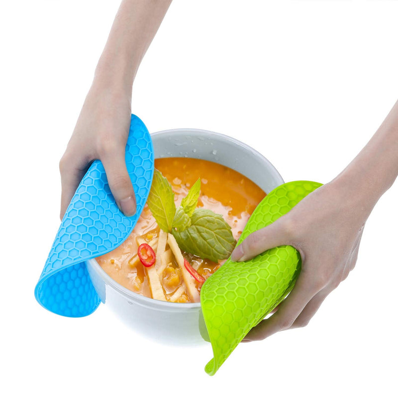 [Australia - AusPower] - Boao 6 Pieces Silicone Trivets Mat, Hot Pad Mat, Round Pot Holder, Spoon Rests and Jar Gripper Pads, 7 x 7 Inches 