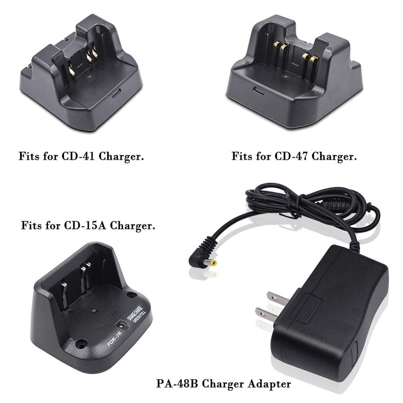 [Australia - AusPower] - PA-48B Charger Adapter for Yaesu Vertex Radio FT-60 FT-60R FT-1DR FT-2DR VX-5R VX-6R VX-7R VX-8R VX-8DR NC-86B NC-72B NC-88B for Charger CD-41 CD-47 CD-15A (2 Pack) 