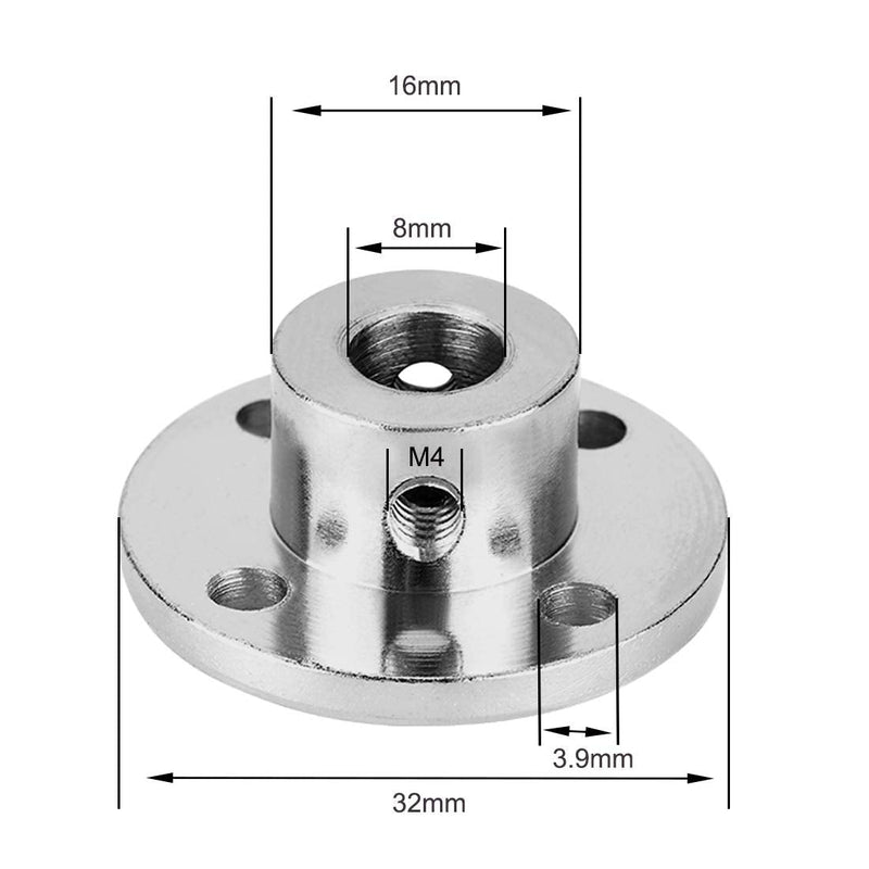 [Australia - AusPower] - 4 Pack 8mm Flange Coupling Connector, Rigid Guide Steel Model Coupler Accessory, Shaft Axis Fittings for DIY RC Model Motors, High Hardness Coupling Connector-Silver. 