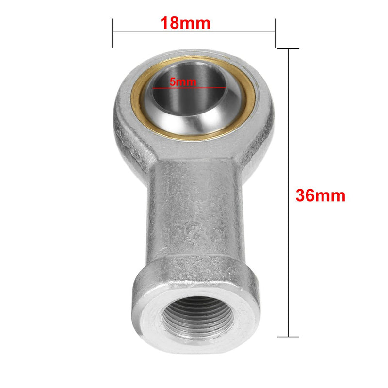 [Australia - AusPower] - uxcell SI5T/K, Rod End Bearing, 5mm Inside Dia Economy Self Lubricating Female Right Hand 4pcs 