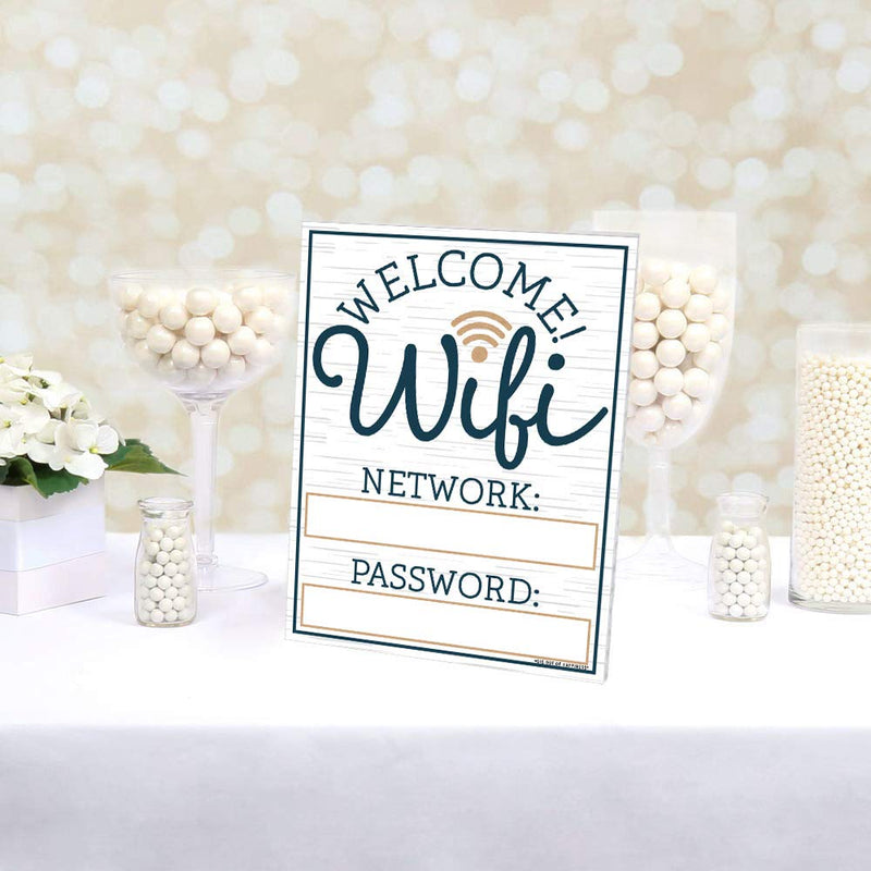 [Australia - AusPower] - Big Dot of Happiness Wifi Password Sign - Business and Home Decorations - Printed on Sturdy Plastic Material - 10.5 x 13.75 inches - Sign with Stand - 1 Piece 