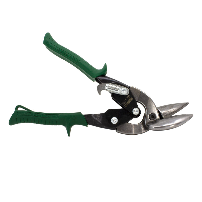 [Australia - AusPower] - Midwest Tool & Cutlery Aviation Snip - Right Cut Offset Tin Cutting Shears with Forged Blade & KUSH'N-POWER Comfort Grips - MWT-6510R, Offset Cut 