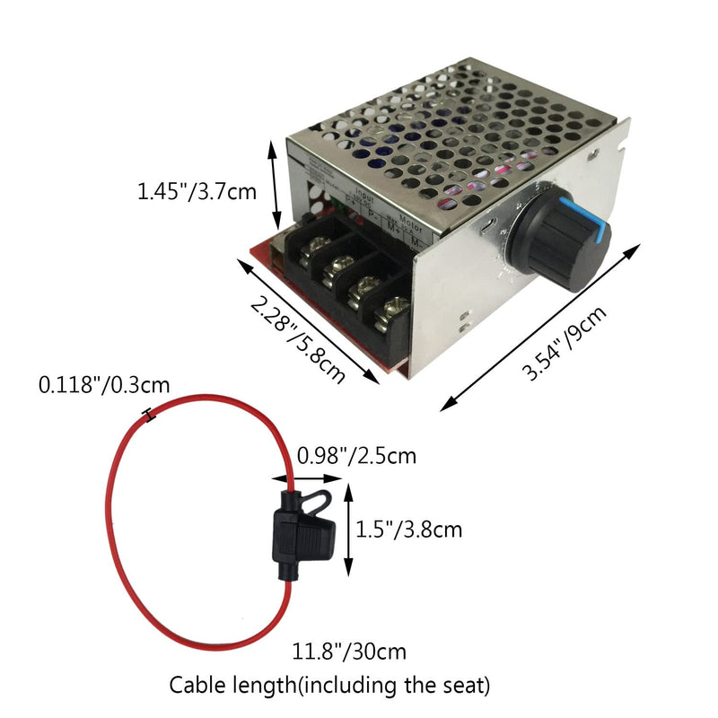 [Australia - AusPower] - Proshopping DC 7-70V 30A PWM Motor Speed Controller, 12V 24V 36V 48V Mini Control Switch, Adjustable Regulator with 30 Amp Fusefor - for Electric Motor, Brush Car, Generator, Fan, Powerwheels 