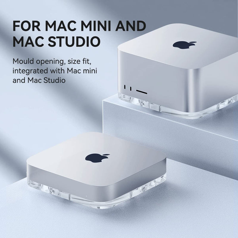 [Australia - AusPower] - Hagibis Desktop Stand for Mac Mini and Mac Studio, Two-Sided PMMA Transparent Dustproof Laptop Holder Acrylic Cooling Heat Disspation Mount for Mac Mini M1 M2 