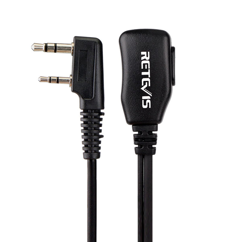 [Australia - AusPower] - Retevis RT22 Walkie Talkie Earpiece 2 Pin Acoustic Tube Headset with Mic PTT for Retevis RT15 RT21 H-777 RT68 Baofeng UV-5R BF-888S Two Way Radios (2 Pack) 