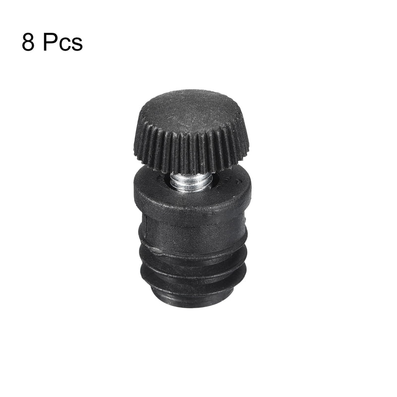 [Australia - AusPower] - uxcell 4Pcs Inserts for Round Tubes with Leveling Feet, for 16mm/0.63" OD Round Tube, M6 Thread Black Plastic Furniture Chair Leg Plug Blanking End Caps Insert Plugs 4 