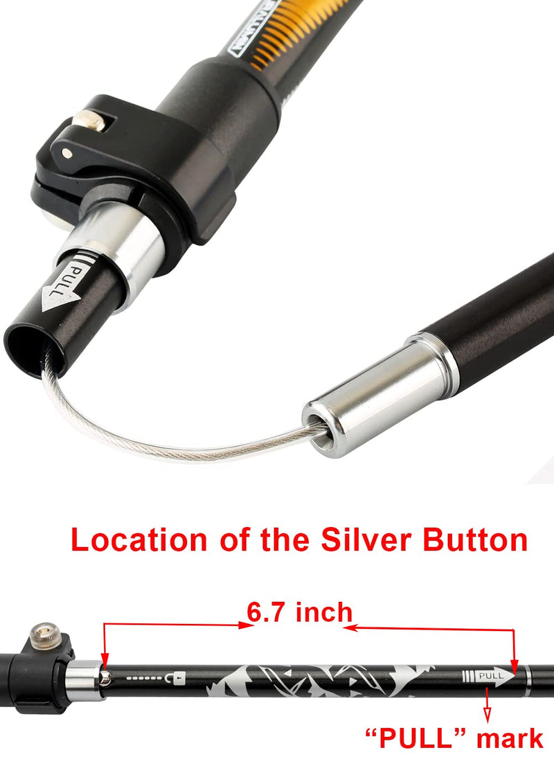 [Australia - AusPower] - A ALAFEN Aluminum Collapsible Ultralight Travel Trekking Hiking Pole for Men and Women A_Black 1 PC(1 Pole) 