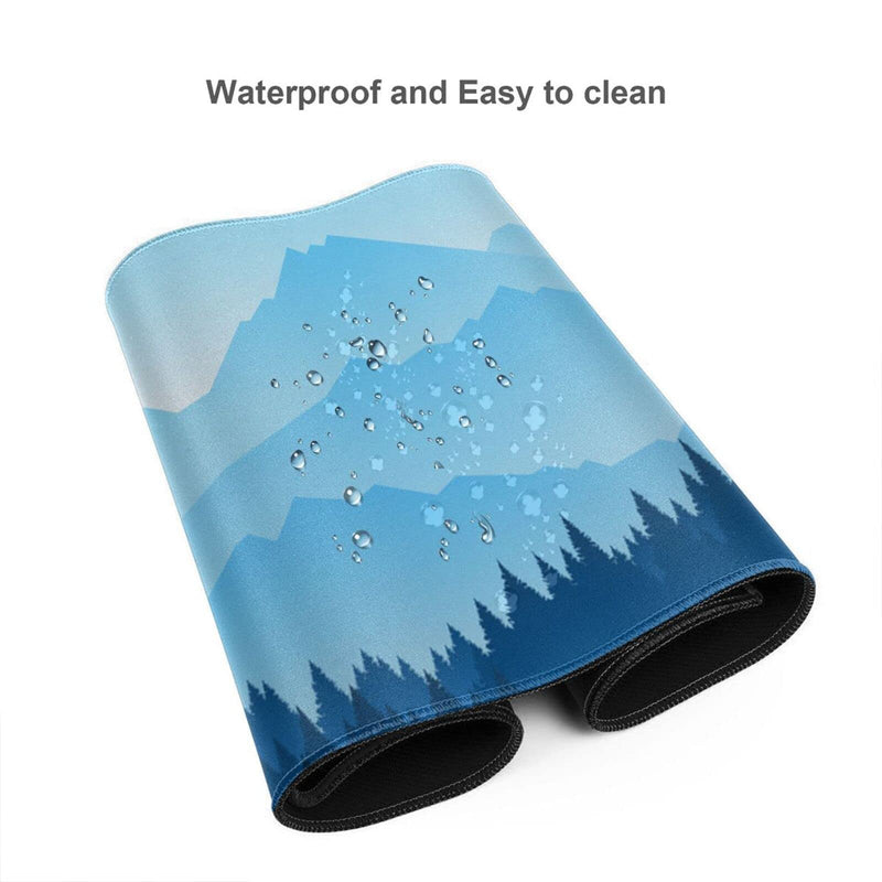 [Australia - AusPower] - Blue Mountain Forest Landscape Mouse Pad Gaming XL Large Mousepad Desk Mat Long Extended Big Keyboard Pads Table Accessories for Gaming and Office Pc Laptop Computer 31.5 X 11.8 Inch Blue Mountain Forest Landscape One Size 