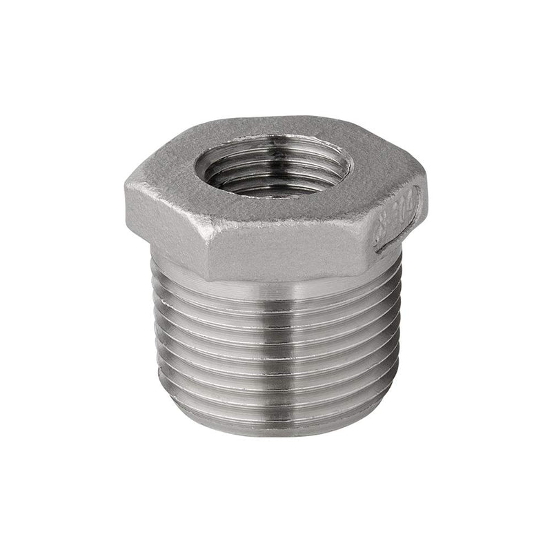 [Australia - AusPower] - Quickun Stainless Steel Reducer Hex Bushing, 1" Male NPT to 1/2" Female NPT, Reducing Bushing Pipe Hose Fitting 1" x 1/2" 