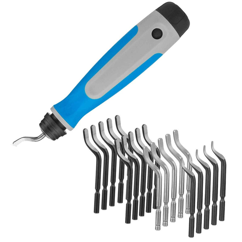 [Australia - AusPower] - MAVAST Silicone Deburring Tool with 21 High-Speed Steel Blades Blue 