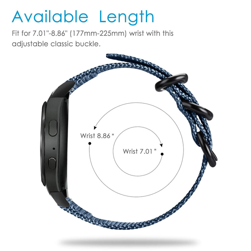[Australia - AusPower] - Fintie Band Compatible with Gear S2, Soft Woven Nylon Adjustable Replacement Sport Strap with Adapters Compatible with Samsung Gear S2 SM-R720 SM-R730 Smart Watch Navy 