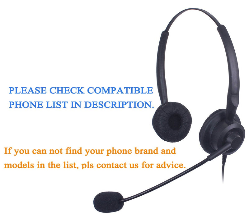 [Australia - AusPower] - Audicom H201STAC Corded Office Telephone RJ Headset with Flexible Noise Canceling Mic for Aastra Shoretel E20 Polycom 335 VVX400 Digium D40 D70 Altigen 500 720 Comdial & Starleaf IP Phones 