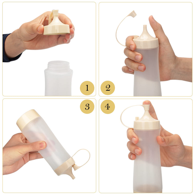 [Australia - AusPower] - Qiuhome Condiment Squeeze Bottle,Ketchup Squeeze Bottle,Plastic Squeeze Bottle, 12oz (Mica Gray) Mica Gray 
