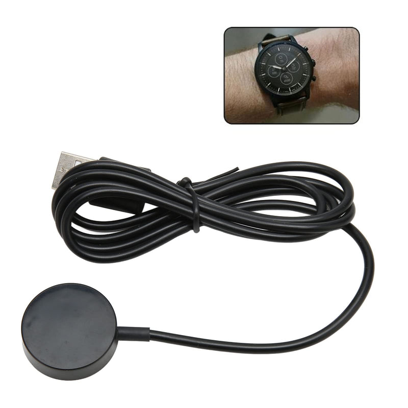 [Australia - AusPower] - Smart Watch Charger, Replacement Magnetic Watch USB Charging Cable Cord for Fossil Q Gen 1 2 Founder 2 Wander 2 Marshal 3 Explorer 3 Venture Series Smart Watches (Black) Black 