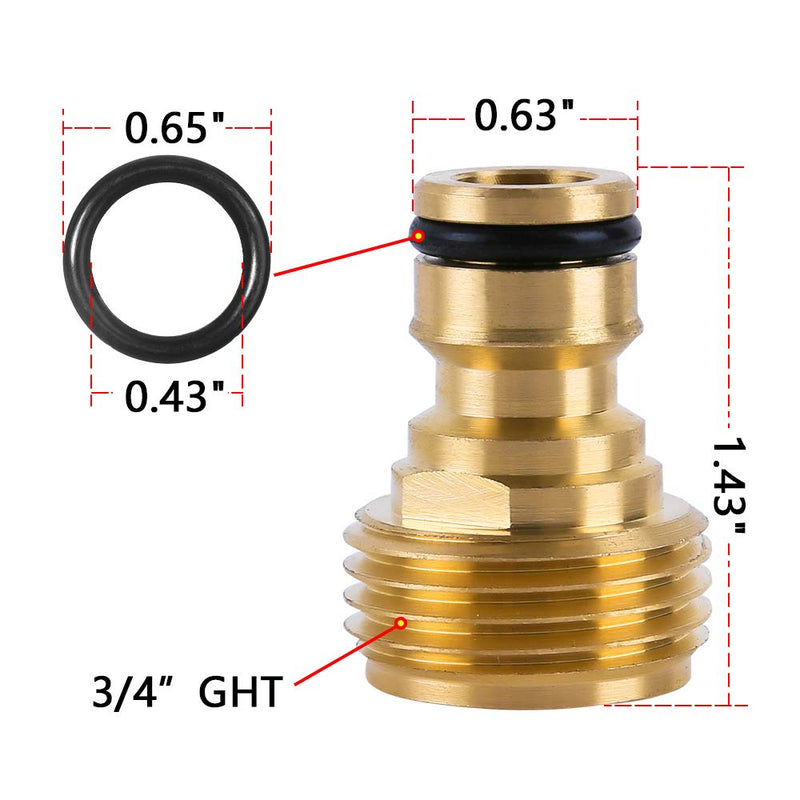[Australia - AusPower] - HQMPC Garden Hose Quick Connect Solid Brass Quick Connector Garden Hose Fitting Water Hose Connectors 3/4 inch GHT (3 SETS) 3 Sets 