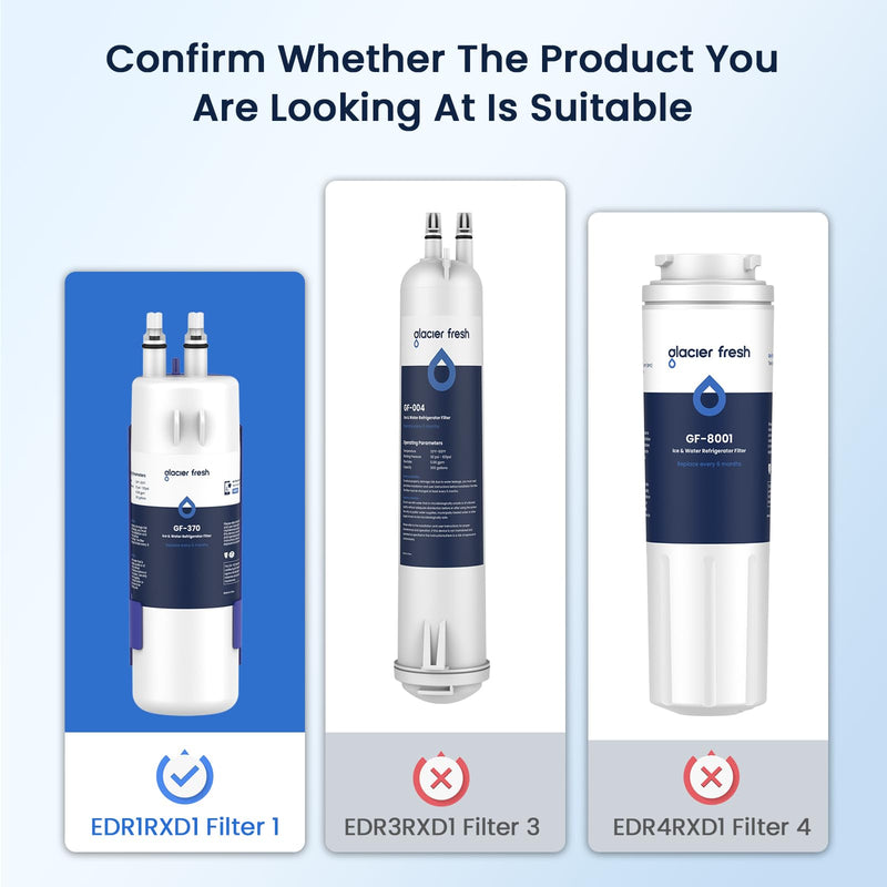 [Australia - AusPower] - GLACIER FRESH W1029537A Refrigerator Water Filter Compatible with W10295370A, EDR1RXD1, Filter 1, W10295370, P4RFWB, P8RFWB2L, 46-9930, 46-9081 Refrigerator Water Filter | Pack of 2 