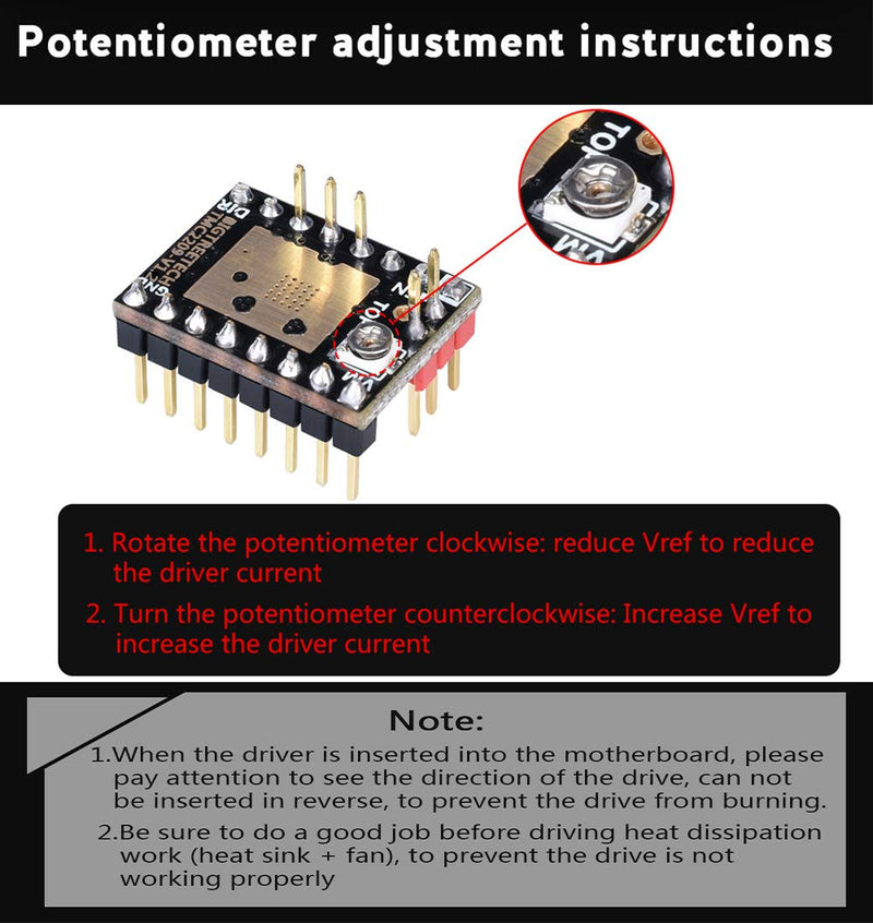 [Australia - AusPower] - BIGTREETECH DIRECT TMC2209 UART TMC2208 Stepper Motor Driver Stepsticks Mute VS TMC2130 TMC2100 TMC2225 for Octopus/SKR 2/SKR V1.3 Pro Motherboard 5PCS 