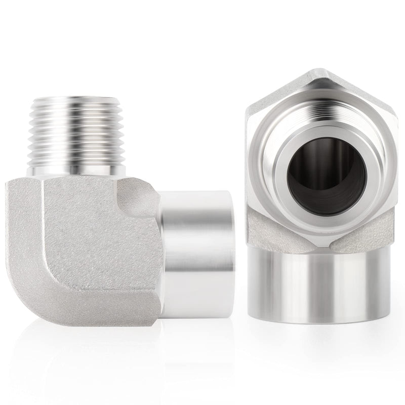 [Australia - AusPower] - TAISHER 2PCS 304 Stainless Steel 90 Degree Barstock Street Elbow, 1/2 Inch NPT Male Pipe to 1/2 Inch NPT Female 304 Stainless Pipe Fitting 1/2" NPT Male × Female 