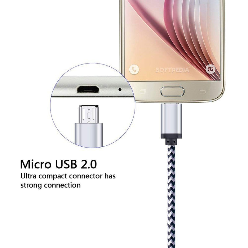 [Australia - AusPower] - Android Charger Cable, FiveBox 5-Pack 6ft Micro USB Cable Cord Braided Fast Charging Phone Charger for Samsung Galaxy J3 J7 S6 S7 Edge, Tablet, LG stylo 2/3 LG G3 G4 K30 K20 Plus, Kindle Fire 7 8 10 