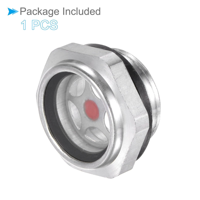 [Australia - AusPower] - CoCud Air Compressor Oil Sight Glass, | G3/4 Male Thread | Aluminum Hex Head Oil Liquid Level Indicator Glass Window - (Applications: for Gearbox Fittings), 1-Piece 