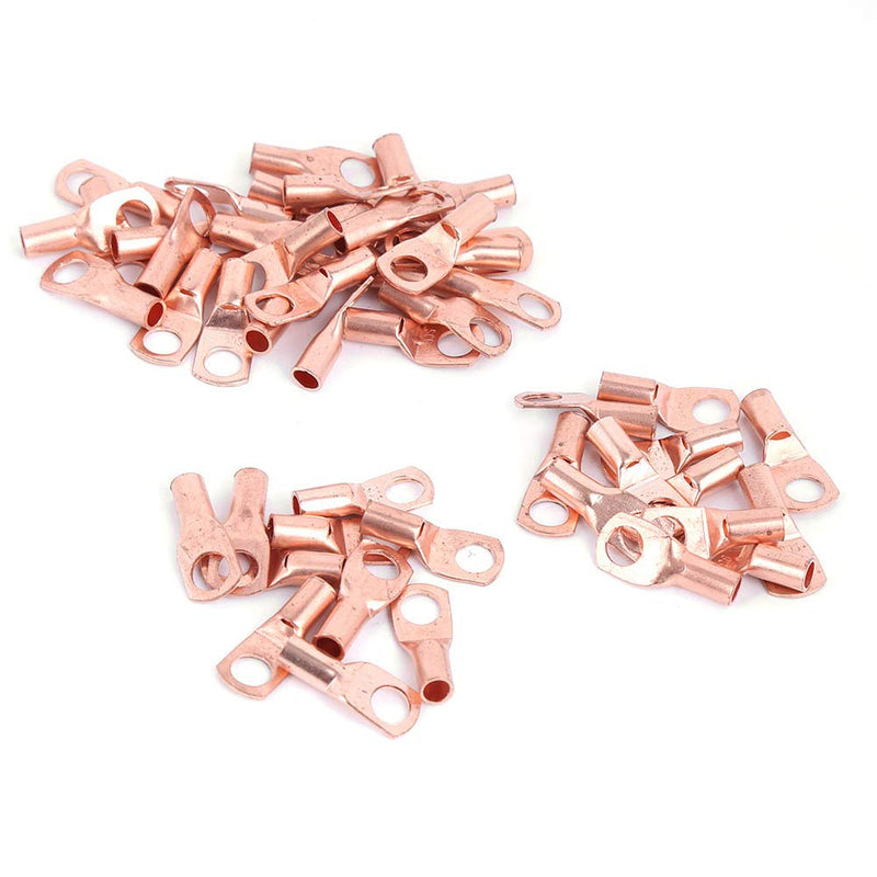 [Australia - AusPower] - 50Pcs Cable Lug Kit AWG Copper Lugs Connector Ring Lug AWG Terminal Battery Lugs Cold‑Pressed Crimp Connectors Terminals sc6‑6 
