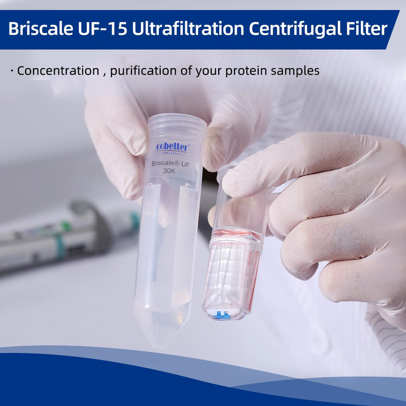 [Australia - AusPower] - COBETTER Ultra Centrifugal Filter 15mL Ultrafiltration Centrifuge Tube Unit with Regenerated Cellulose RC Membrane 10kDa, Pack of 4 