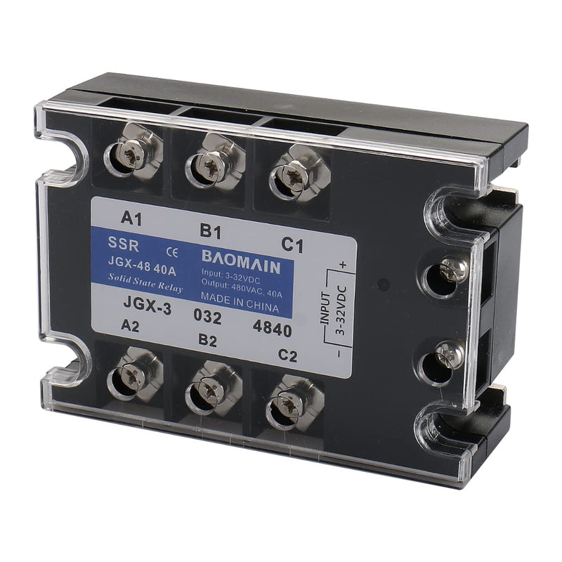 [Australia - AusPower] - Baomain 3 Phase Solid State Relay JGX-3340A 4-32 VDC Input 480VAC 40 Amp Output DC/AC 