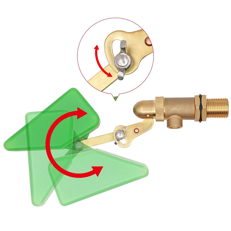 [Australia - AusPower] - MACGOAL 1/2 Inch Brass Valve with Plastic Float Water Float Valve with Adjustable Arm Automatic Fill Float Ball Valve for Water Tank Fountains Livestock Waterer 