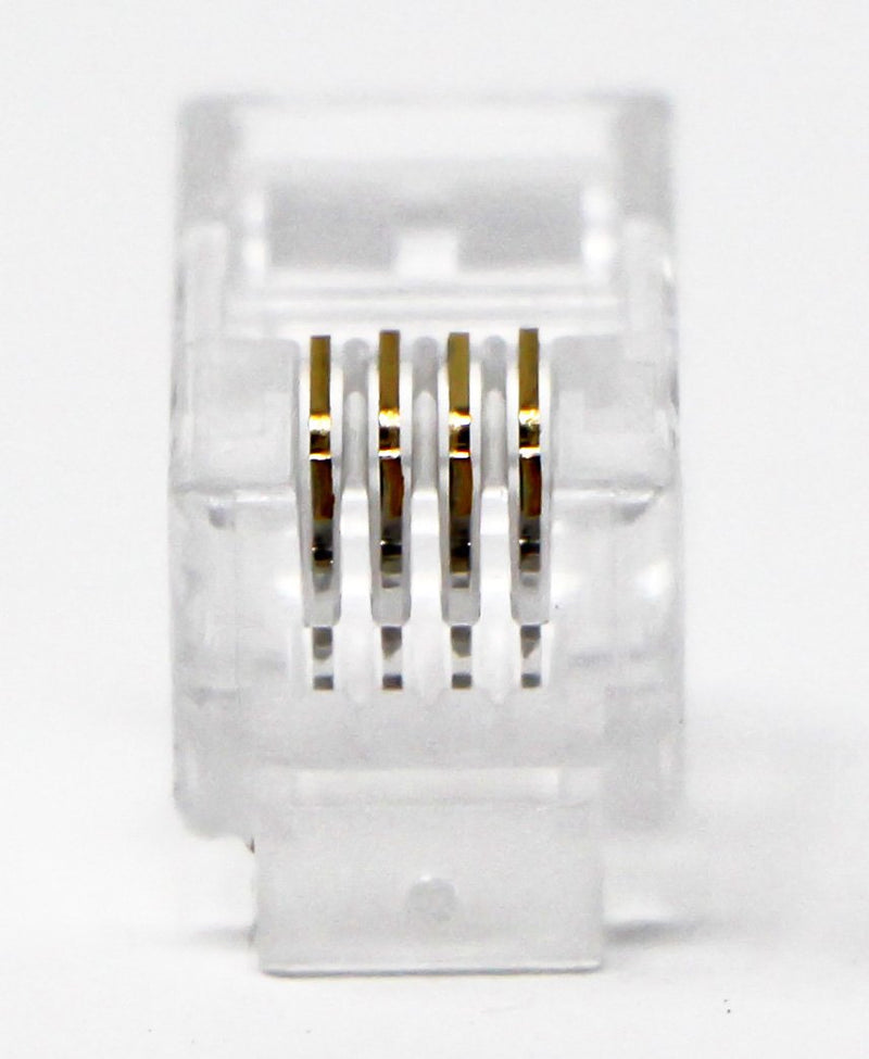 [Australia - AusPower] - Tupavco TP808 RJ9 Modular Headset Connector (100 Pack Per Bag) 4P4C Phone Connectors - RJ9/RJ10/RJ22 Jack Crimp End Crimper for Telephone Cable/Cord Handset 