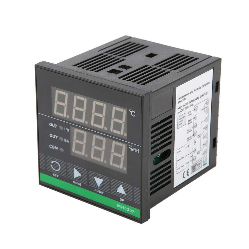 [Australia - AusPower] - Temperature & Humidity Controller Walfront MH0302 LCD Display Panel Mounted Digital Temperature and Humidity Controller Sensor Cable 72 * 72mm with Temperature Sensor 