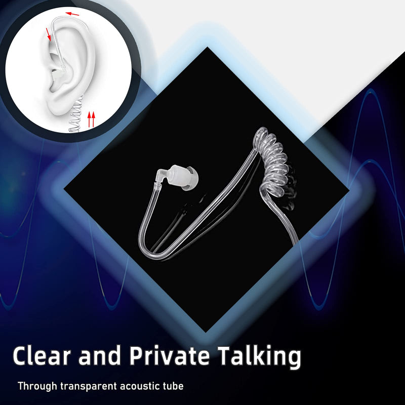 [Australia - AusPower] - Retevis EAK005 Walkie Talkie Earpiece with Mic 2 Pin, Earpiece with Coil Tube, Compatible with Retevis RT22 RT21 H-777 RT68 RT19 UV-5R Walkie Talkies, Acoustic Tube 2 Way Radio Headset (4 Pack) 