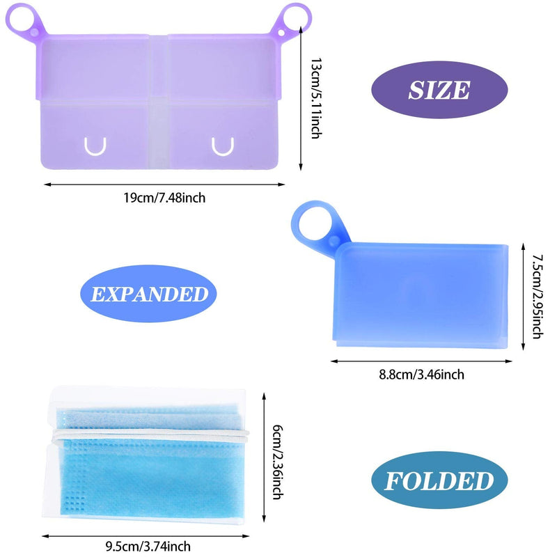 [Australia - AusPower] - 6 Pieces Face Cover Organizer Case Zipper Face Cover Storage Box Envelope File Box Containers with 6 Face Cover Storage Clip for Storing Face Cover Pollution Prevention, 6 Colors 