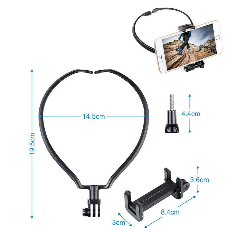 [Australia - AusPower] - FastSun Phone Neck Holder Lazy Neck Holder Stand Universal Neck Hanging Holder Smart Phone Sport Camera Self-Timer Tool Adjustable 4-6 inch Bracket for iPhone for Samsung for GoPro Black 