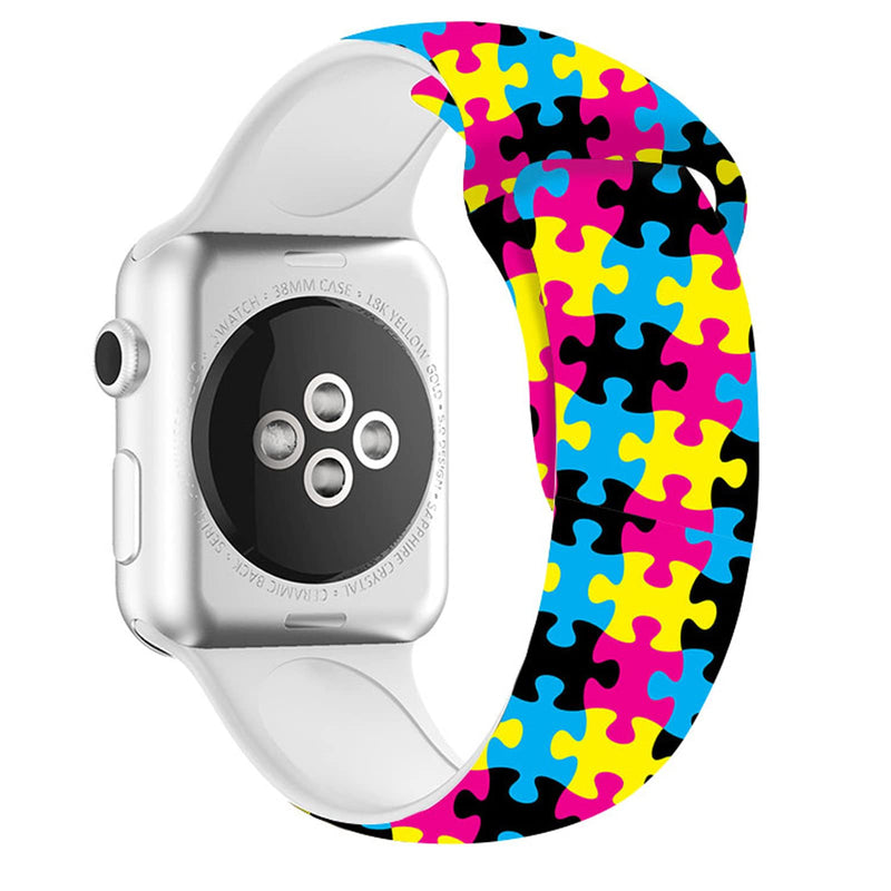[Australia - AusPower] - Autism Awareness Butterfly Watch Band Compatible with Apple Watch 38mm 40mm 42mm 44mm 45mm Adjustable Wristbands Autism Awareness Print Silicone Smartwatch Strap for IWatch Series 7 6 5 4 3 2 1 Autism Awareness-3 38mm/40mm/41mm 