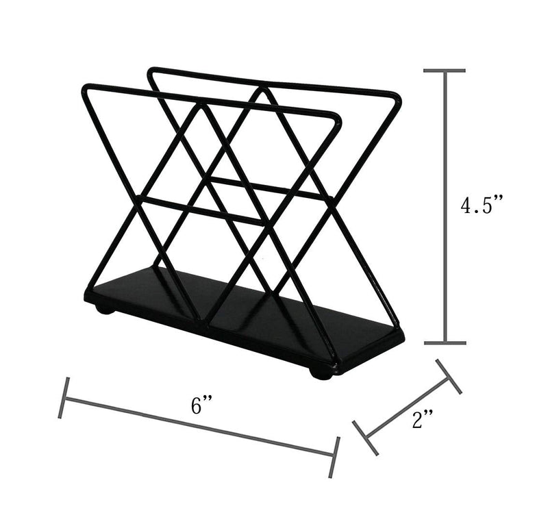 [Australia - AusPower] - OwlGift Black Modern Geometric Triangle Metal Wire Upright Napkin Holder One Size 