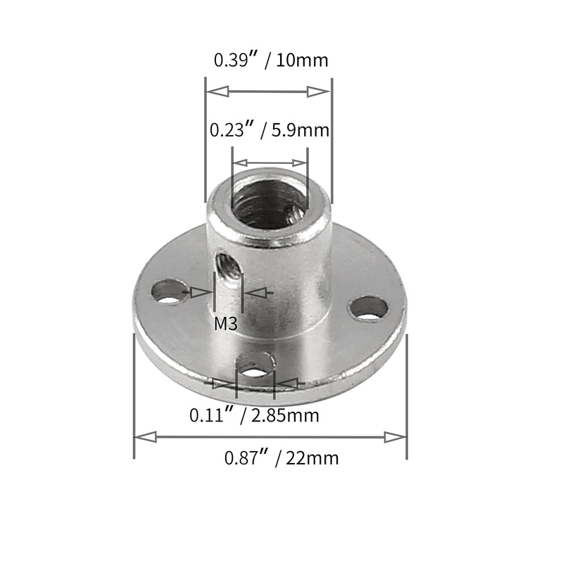 [Australia - AusPower] - Bonsicoky 4 Pcs 6mm Rigid Flange Coupling, High Hardness Metal Axis Bearing Fittings Motor Connector, Guide Shaft Support Coupler for DIY RC Model 