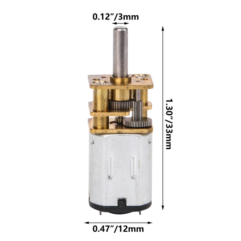 [Australia - AusPower] - CNBTR 12mm DC Speed Reduction Gear Motor Gearwheel GA12-N20 1000RPM Miniature Metal Electric 6V with 10mm Output Shaft Set of 10 