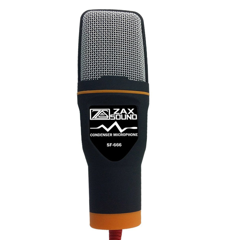 [Australia - AusPower] - ZaxSound SF666PRO Professional Cardioid Condenser Microphone and Tripod Stand for PC, Laptop, iPhone, iPad, Android Phones, Tablets, xBox and YouTube Recording 6" Black 