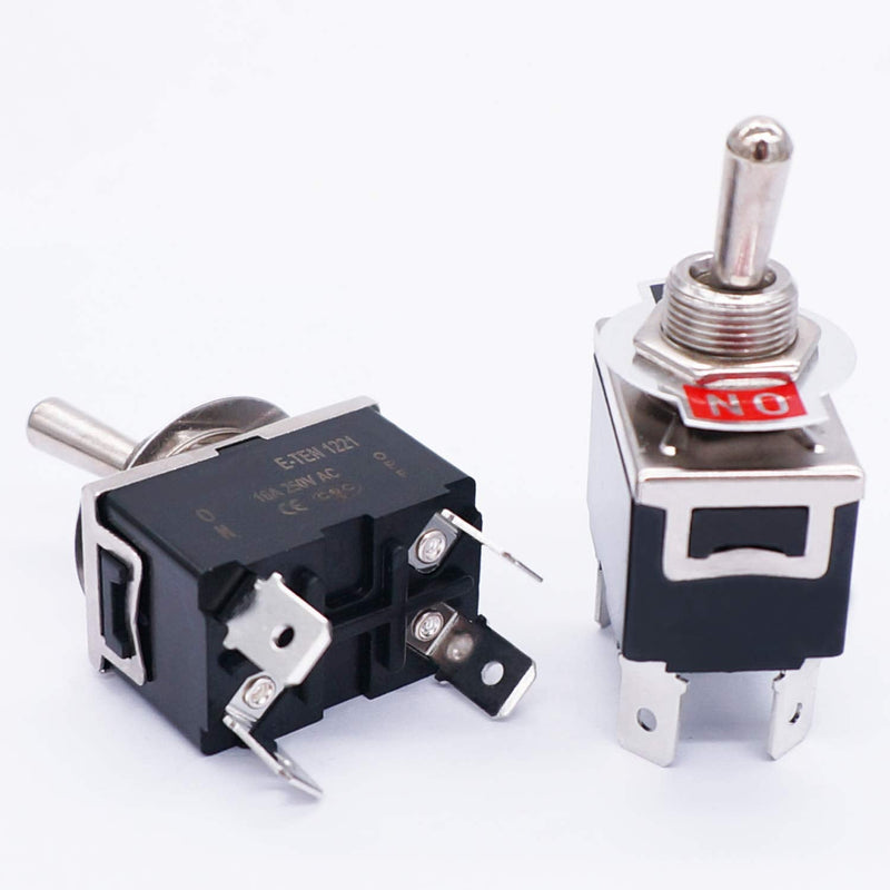 [Australia - AusPower] - TWTADE 3 Pcs Latching Toggle Rocker Switches 4 Pin 2 Position ON/Off DPST Heavy Duty 16A 250VAC Spade Terminal Metal Boat Switch with Waterproof Boot Cap + 6.3mm Terminal Wires TEN-1221MZX-B201 
